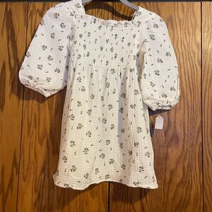 Floral Smocked Cream Dress